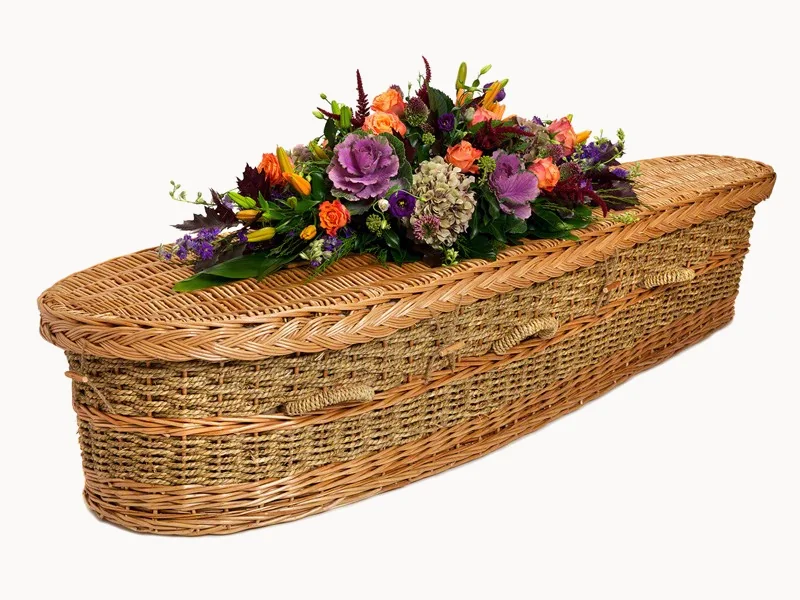 Bamboo, bullrush and banana leaf coffin