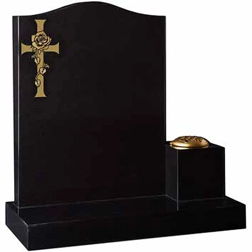 Black granite with a gilded cross — Black Granite, catalogue reference WG41